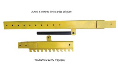 Przedłużenie wieży ciągnącej i żuraw z blokadą do ciągnięć górnych